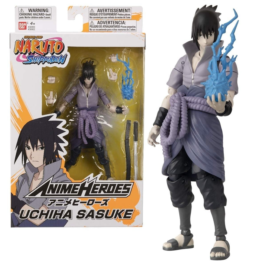 Bandai Anime Heroes Uchiha Sasuke Action Figure 15cm Naruto Collectible Toy Image 1