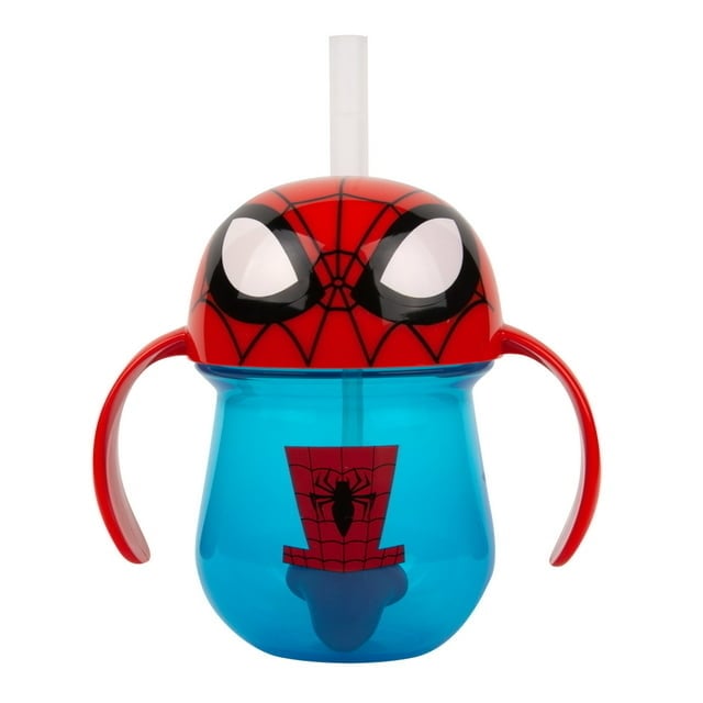 Marvel Spider-Man Weighted Straw Trainer Cup for Kids Easy Grip Fun Design Image 1