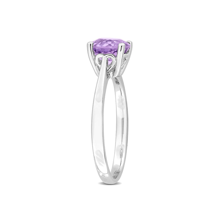 1.30 Carat (ctw) Amethyst Round Solitaire Ring in Sterling Silver Image 4