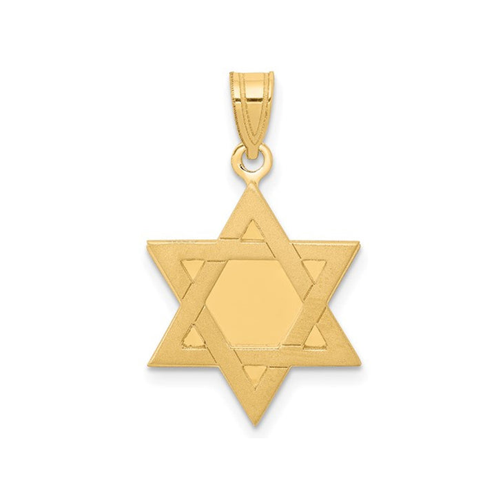 14K Yellow Gold Star of David Pendant Necklace (NO CHAIN) Image 1