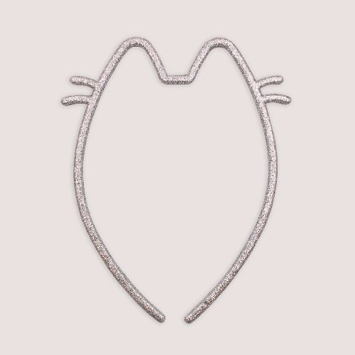 Pusheen Cat Ears Headband Sparkling Glitter Grey Fun Costume Accessory Image 1