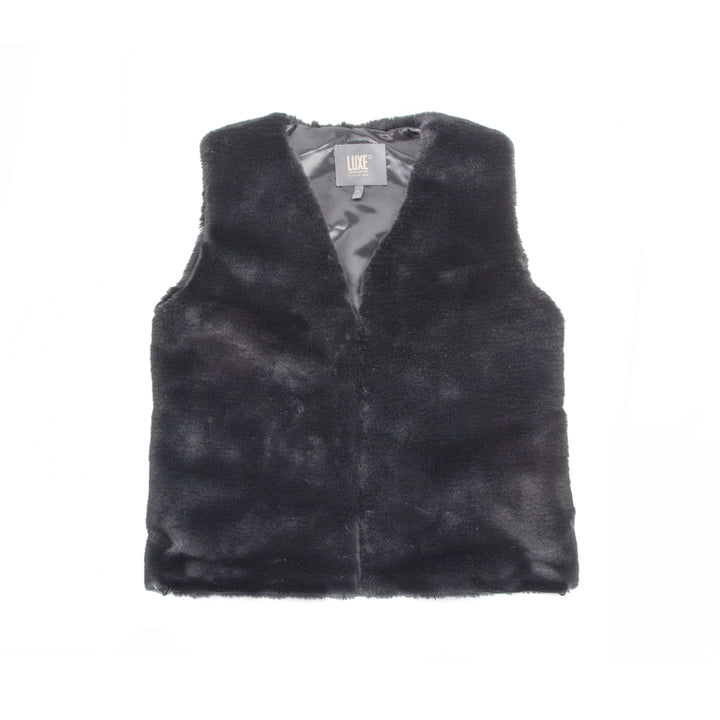 Luxe Fashion Classic Faux faux Women Vest  1-Piece  Black  1 Image 7