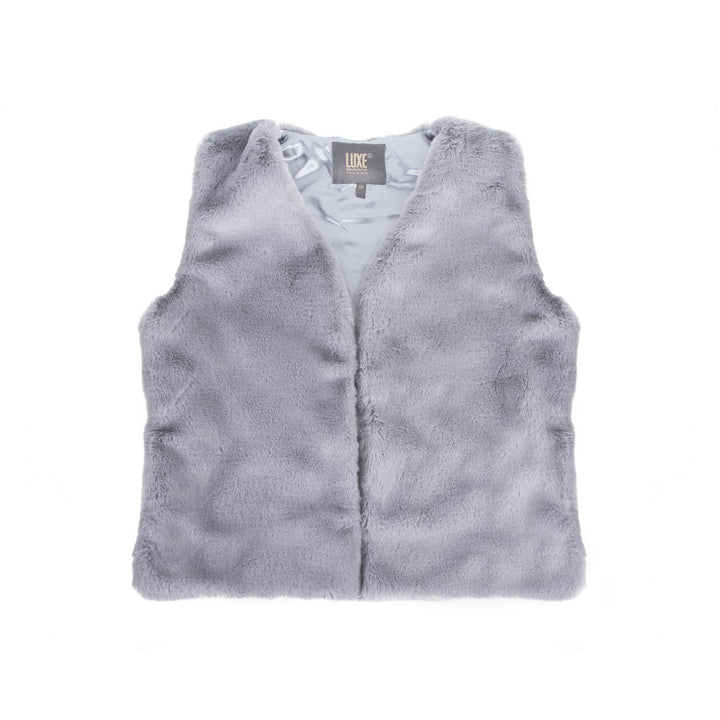 Luxe Fashion Classic Faux faux Vest Women Grey Sizes XS-XL Fully Lined Machine Washable Image 1