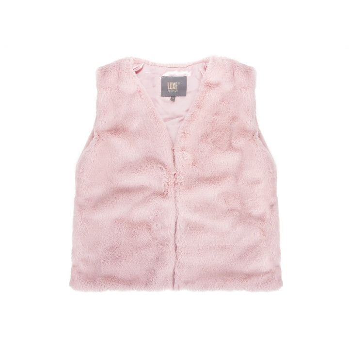 Luxe Fashion Faux faux Vest Pink Women Size XS-XL Soft Lined Acrylic Plush Image 1