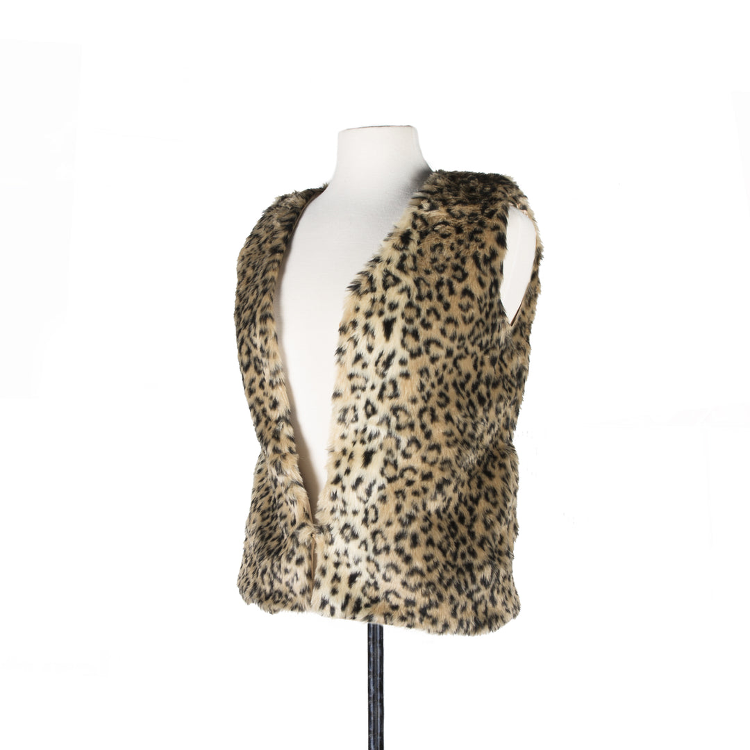 Luxe Fashion Leopard Faux faux Vest Womens Size XS-L Acrylic Plush Lined Image 4