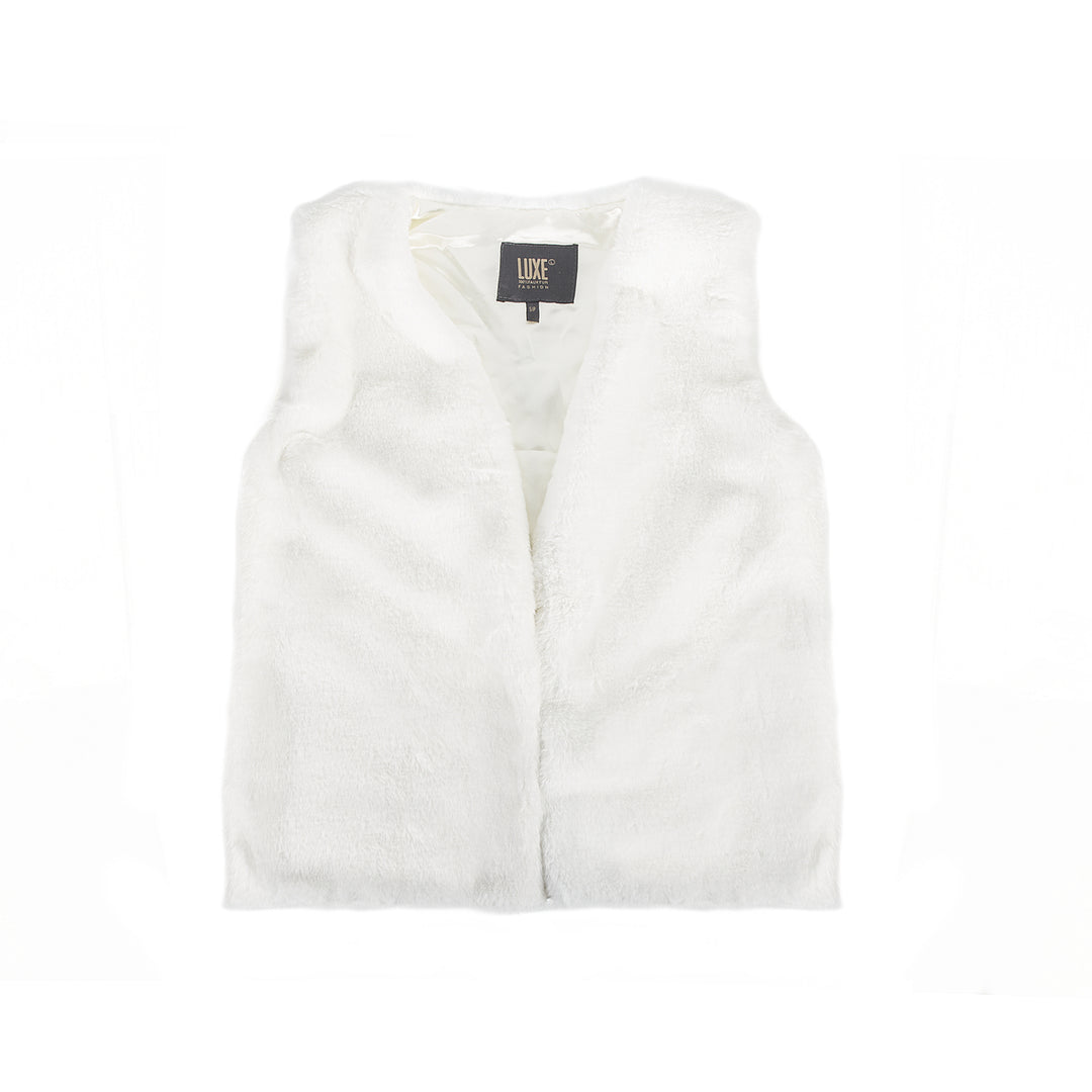 Luxe Fashion Classic Faux faux Women Vest  1-Piece  Off white Image 7