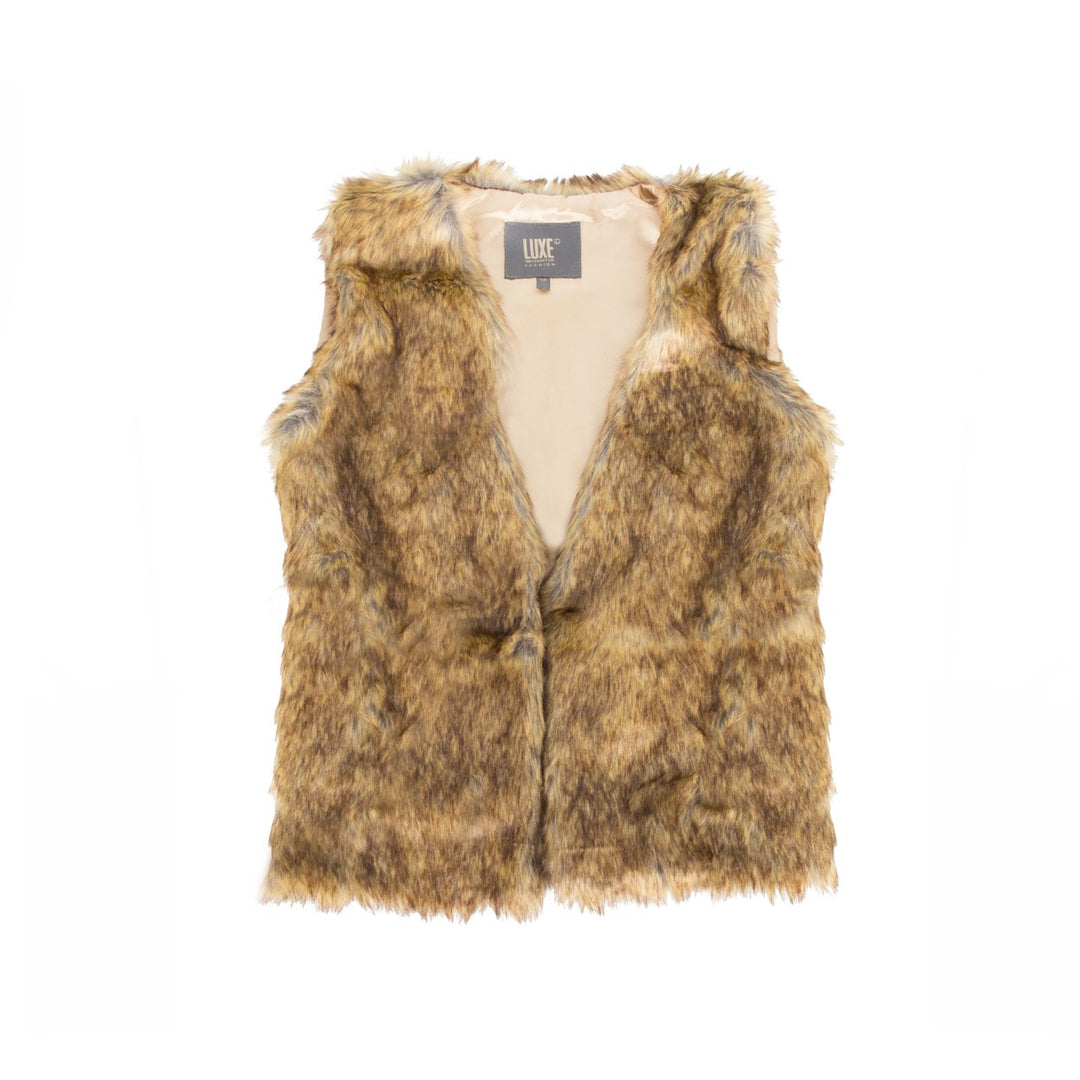 Luxe Fashion Classic Faux faux Women Vest  1-Piece  Raccoon Image 1