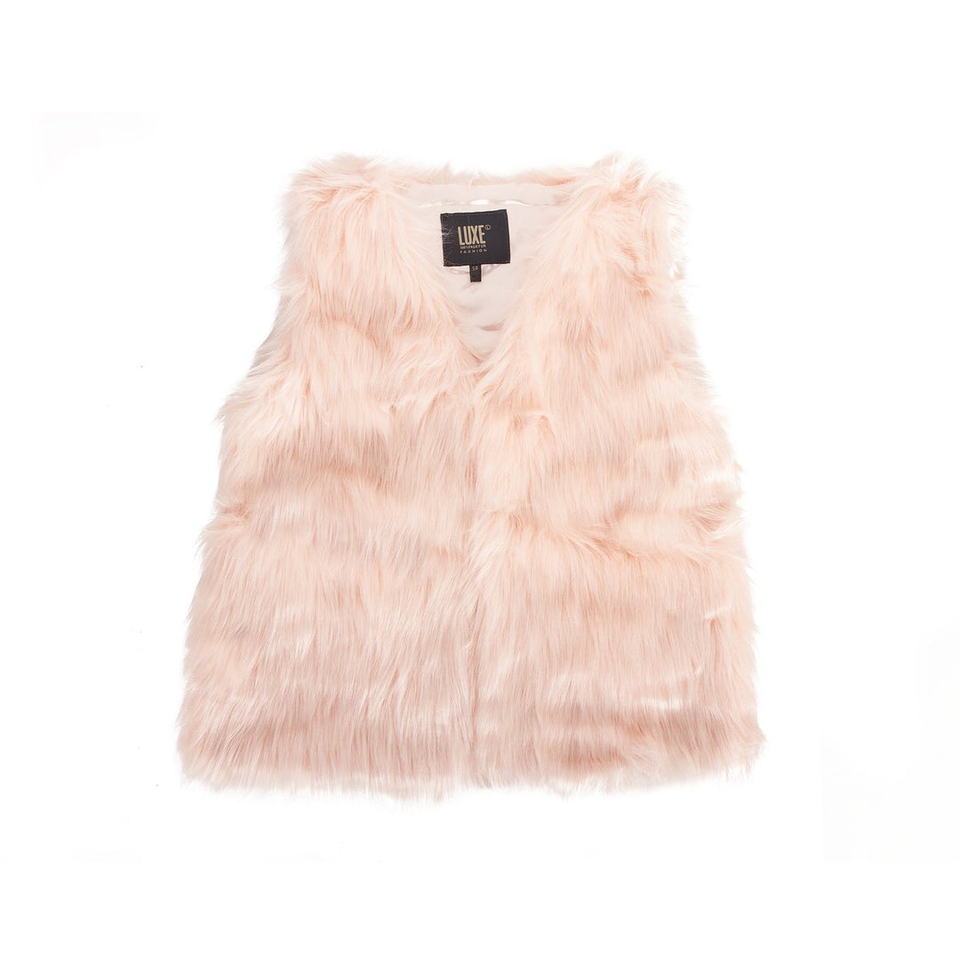 Luxe Fashion Faux faux Vest Women Pink Acrylic Plush Fully Lined Sizes XS-L Image 1