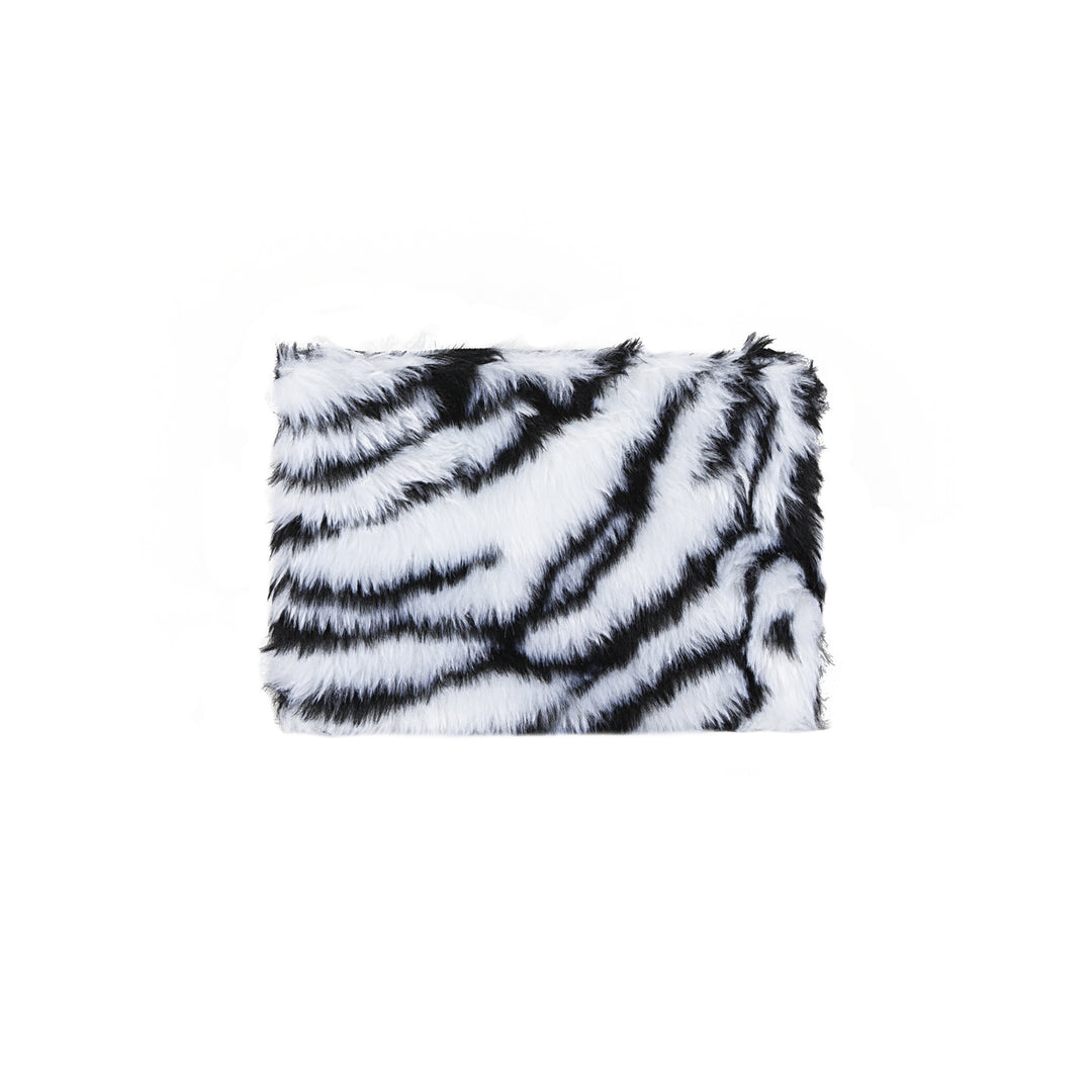 Luxe Fashion Faux faux Clutch Zebra Detachable Strap 2 Compartments Soft Acrylic Image 1