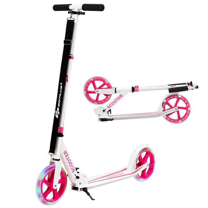 Goplus Folding Sports Kick Scooter w/LED Wheels for Kids Teens Pink\ Blue Image 1