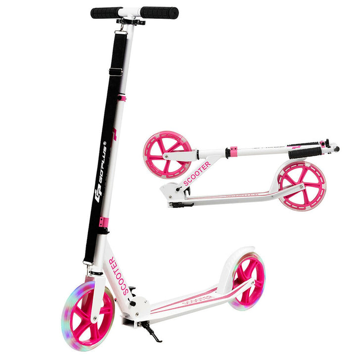 Goplus Folding Sports Kick Scooter w/LED Wheels for Kids Teens Pink\ Blue Image 12