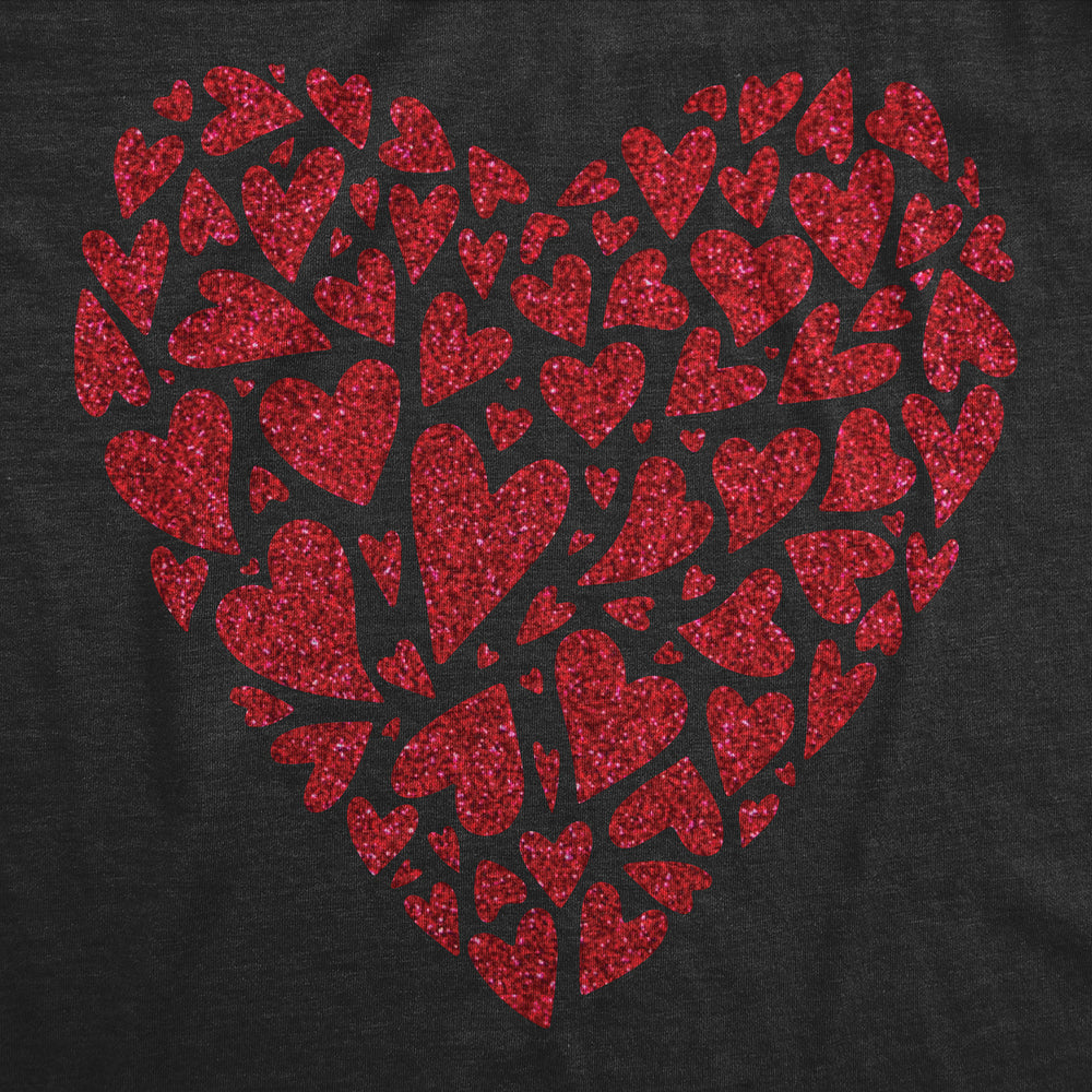 Womens Glitter Heart T Shirt Funny Awesome Valentines Day Hearts Lovers Tee For Ladies Image 2