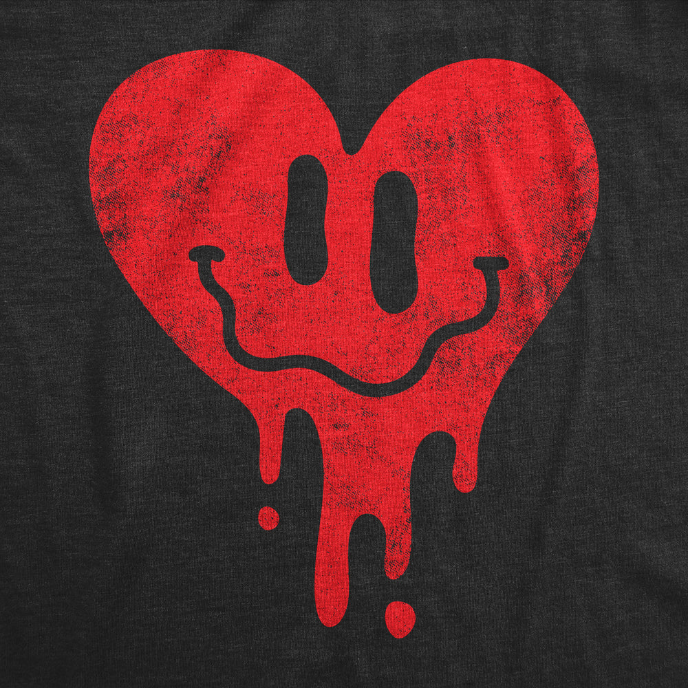 Mens Dripping Heart Face T Shirt Funny Valentines Day Melting Hearts Joke Tee For Guys Image 2