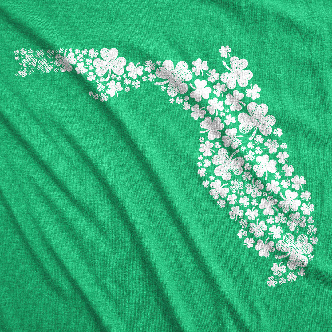 Womens Florida State Clovers T Shirt Funny St Pattys Day Parade Shamrocks Lovers Tee For Ladies Image 2