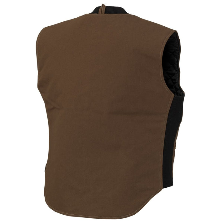 Tough Duck Mens Moto Vest Dark Brown - WV04-DKBR DARK BROWN Image 2