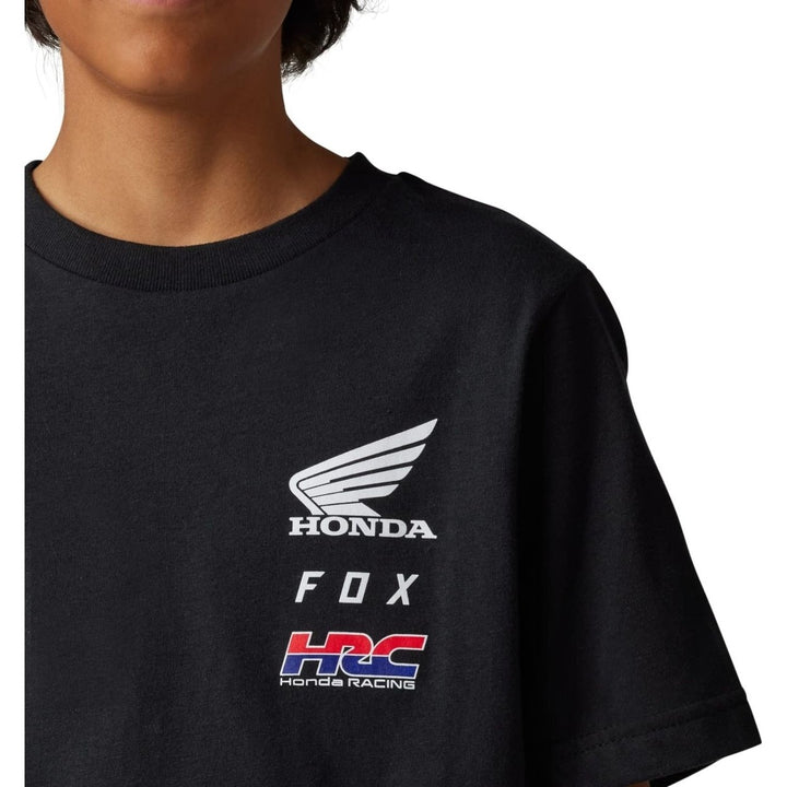 Fox Racing Boys' Youth Fox X Honda Short Sleeve Tee  BLACK Image 1