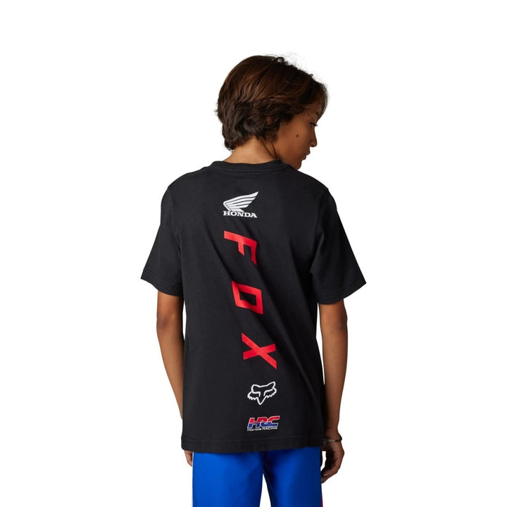 Fox Racing Boys Youth Fox X Honda Short Sleeve Tee  BLACK Image 3