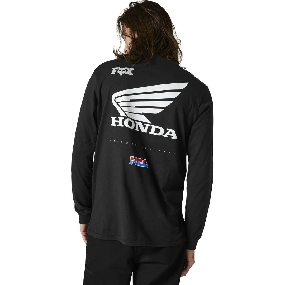 Fox Racing Mens Honda Long Sleeve Tee  BLACK Image 1