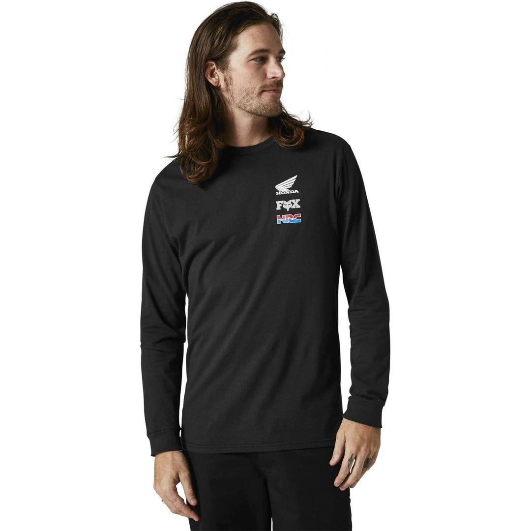 Fox Racing Mens Honda Long Sleeve Tee BLACK Image 2