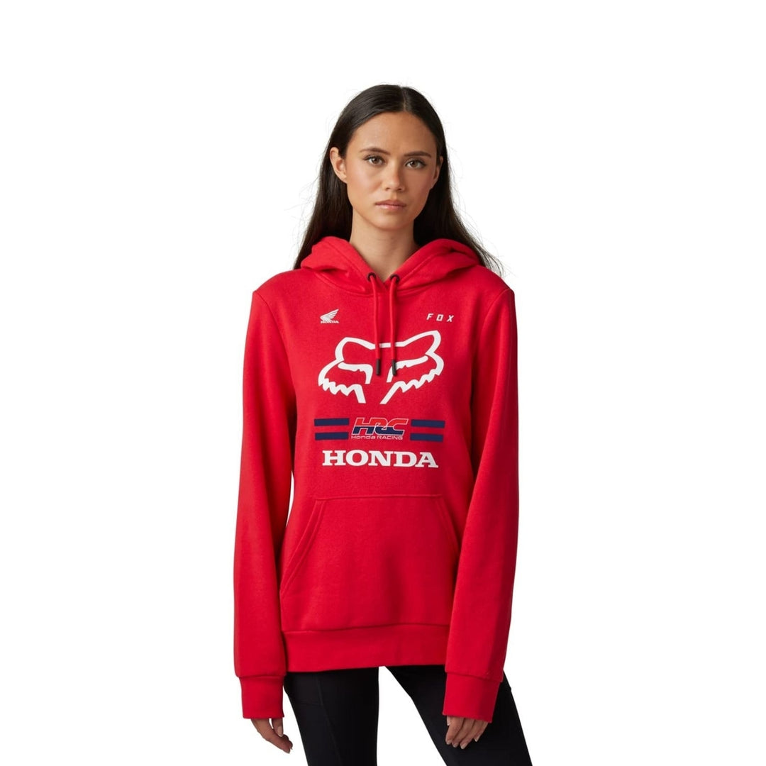 Fox Racing Womens Standard Fox X Honda Pullover Fleece Hoddie  FLAME RED Image 2