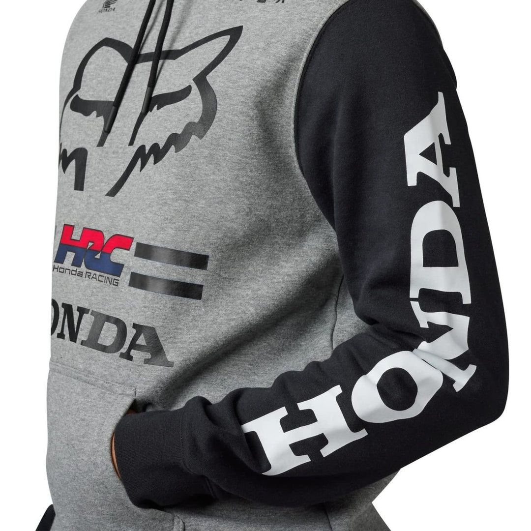 Fox Racing Mens Hoodie Heather Graphite Standard Fox X Honda Fleece Pullover Image 4