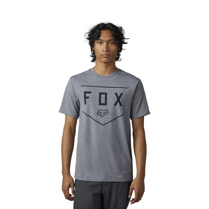 Fox Racing Mens Standard Shield Short Sleeve Tech Tee HEATHER GRAPHITE Image 1