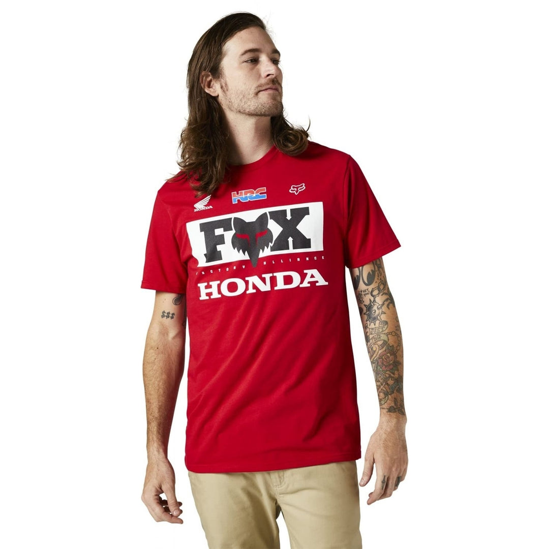 Fox Racing Mens Honda Short Sleeve Premium Tee WHITE Image 4