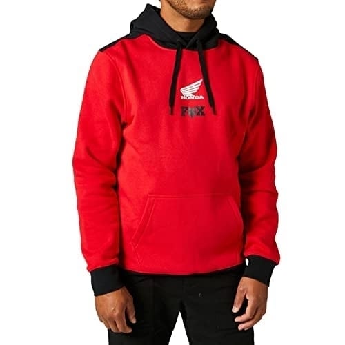 Fox Racing Mens Honda Pullover Fleece Flame Red Heather Graphite Size M Image 1