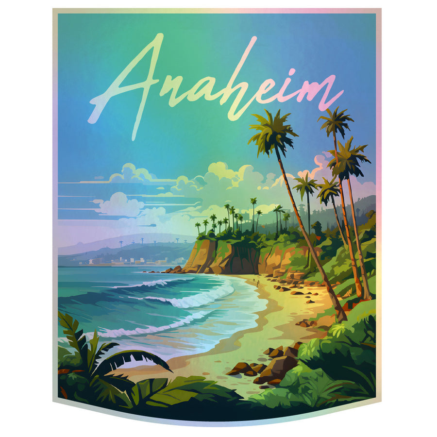 Anaheim California Holographic Charm Durable Vinyl Decal Sticker B Image 1