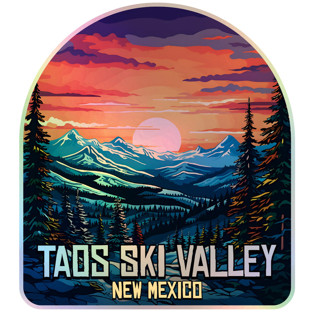 Taos Ski Valley Mexico Holographic Charm Durable Vinyl Decal Sticker B Image 1