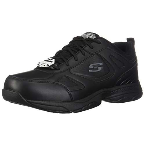 Skechers for Work Mens Dighton Slip Resistant Work Shoe 9 Wide BLACK ...