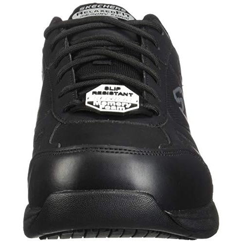 Skechers for Work Mens Dighton Slip Resistant Work Shoe 9 Wide BLACK ...