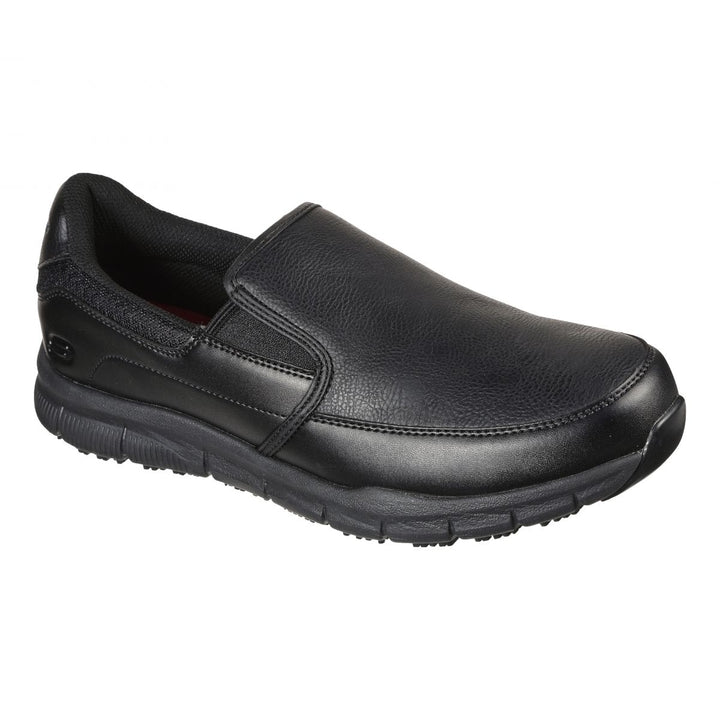 SKECHERS WORK Mens Relaxed Fit Nampa - Groton SR Slip Resistant Work Shoe Black - 77157-BLK US Men BLACK Image 2