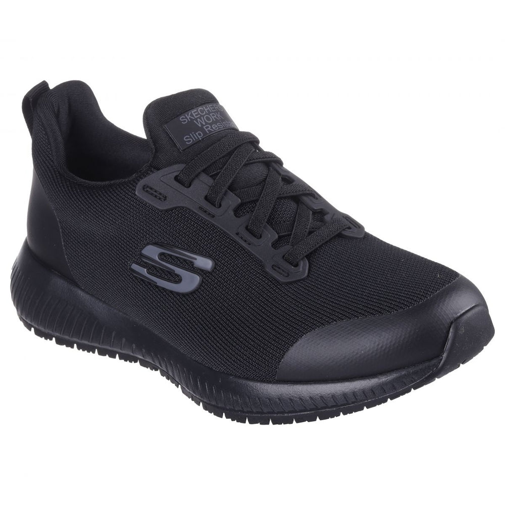 SKECHERS WORK Womens Squad SR Soft Toe Slip Resistant Work Shoe Black - 77222-BLK BLACK Image 2