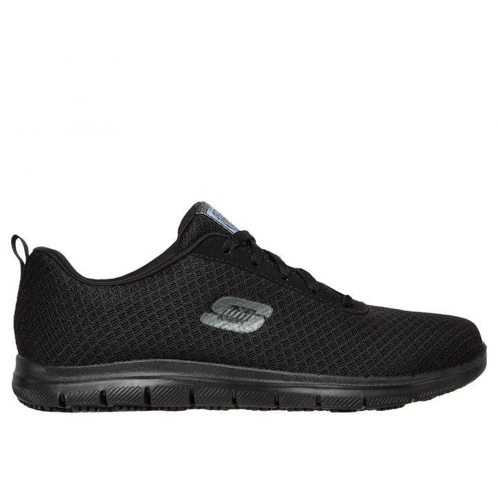 SKECHERS WORK Womens Relaxed Fit Ghenter - Bronaugh SRS oft TOe Slip Resistant Work Shoe Black - 77210/BLK BLACK Image 1