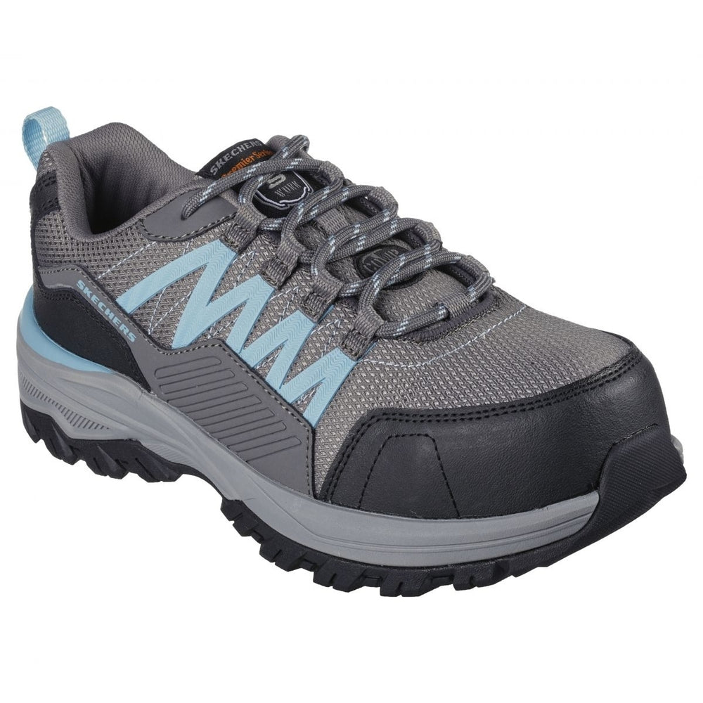 SKECHERS WORK Womens Fannter - Lizal Composite Toe Work Shoe Grey/Light Blue - 108078-GYLB GRAY/LIGHT BLUE Image 2