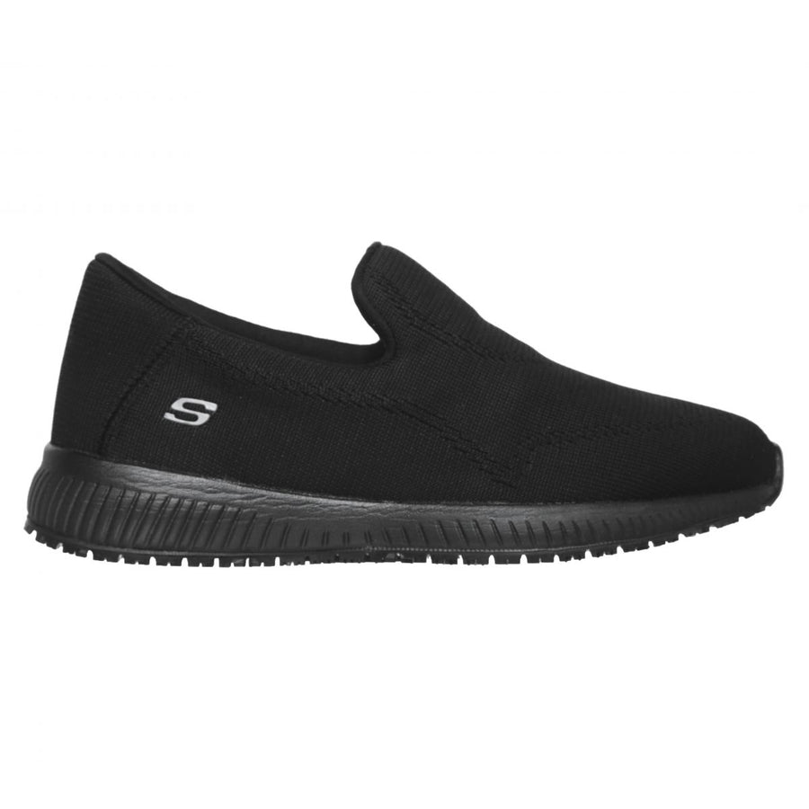 SKECHERS WORK Womens Squad SR - Miskin Soft Toe Slip Resistant Work Shoe Black - 77254-BLK BLACK Image 1