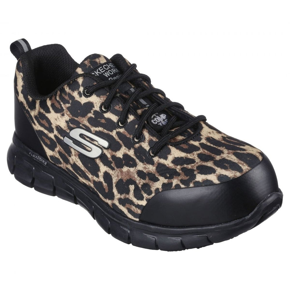 SKECHERS WORK Womens Sure Track- Saivy Composite Toe Work Shoe Leopard - 108083-LPD LEOPARD Image 2