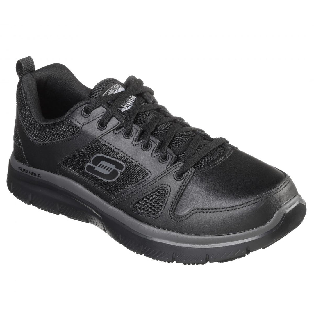 SKECHERS WORK Mens Relaxed Fit: Flex Advantage SR Soft Toe Slip Resistant Work Shoes Black - 77040-BLK BLACK Image 2