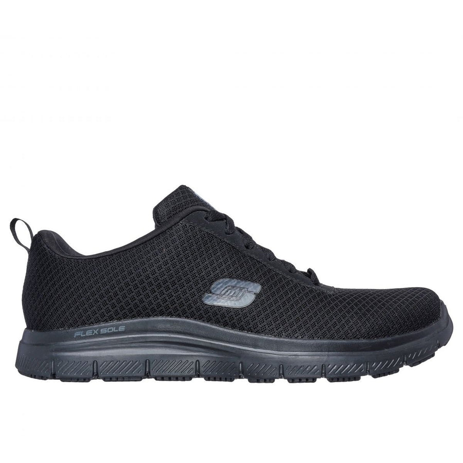 SKECHERS WORK Mens Relaxed Fit Flex Advantage - Bendon SR Soft Toe Slip Resistant Work Shoe Black - 77125/BLK BLACK Image 1