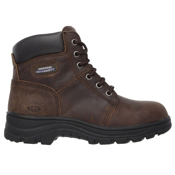 SKECHERS WORK Womens Relaxed Fit: Workshire - Peril Steel Toe Work Boot Brown - 76561-CBD BROWN Image 1