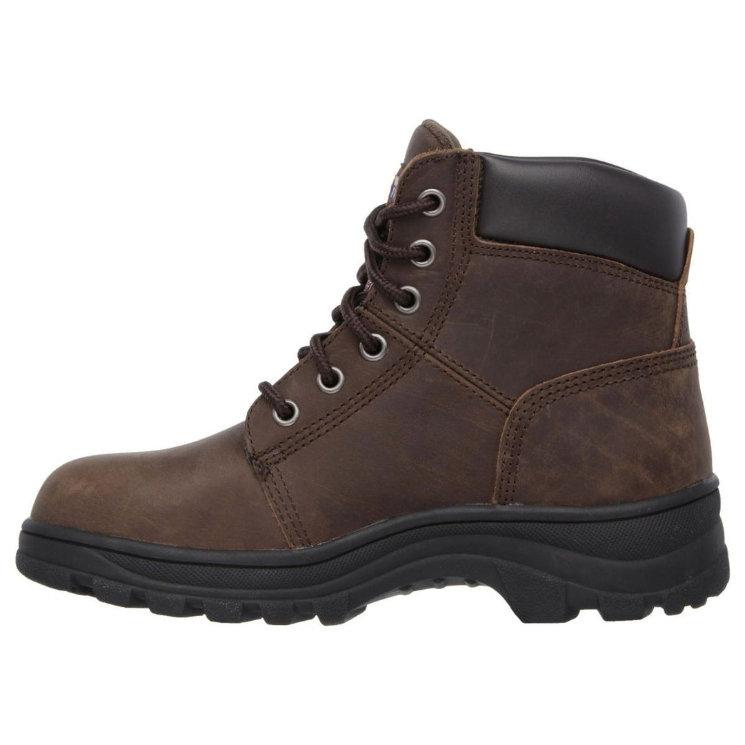 SKECHERS WORK Womens Relaxed Fit: Workshire - Peril Steel Toe Work Boot Brown - 76561-CBD BROWN Image 3