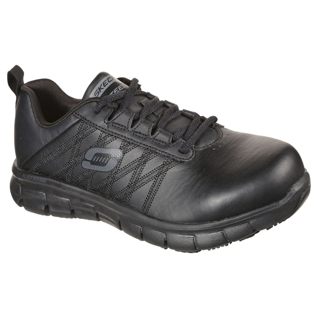 SKECHERS WORK Womens Sure Track - Martley Steel Toe Work Shoes Black - 77242-BLK BLACK Image 2