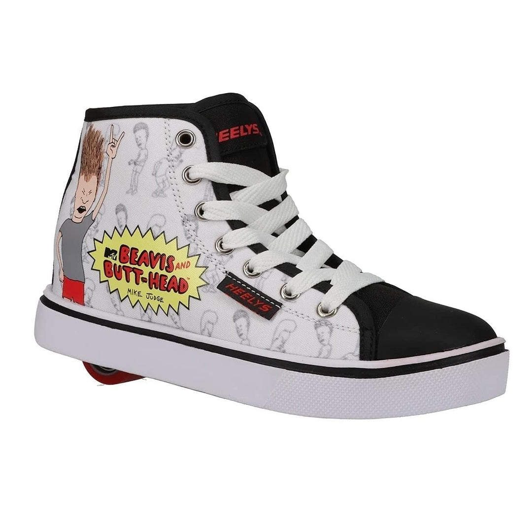 HEELYS Unisex Child Wheeled Shoes Beavis and Butthead White Black Size 4-7 Image 3