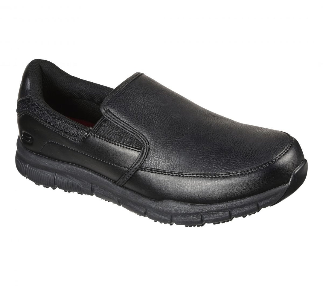 SKECHERS WORK Mens Relaxed Fit Nampa - Groton SR Slip Resistant Work Shoe Black - 77157-BLK US Men BLACK Image 2