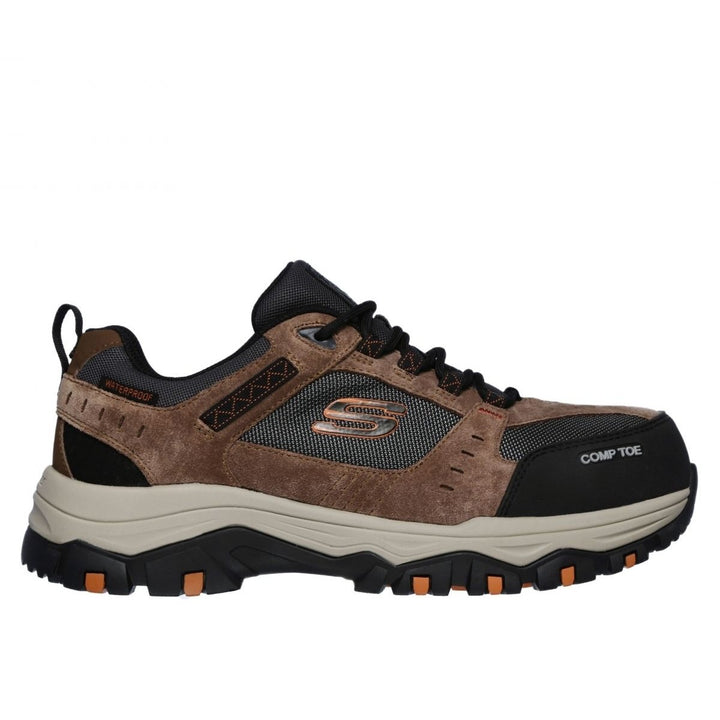 SKECHERS WORK Mens Greetah Composite Toe Waterproof Work Shoe Brown/Black - 77183-BRBK  BROWN/BLACK Image 1