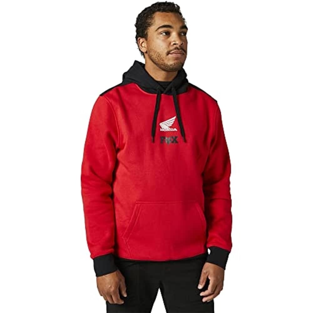 Fox Racing Mens Honda Pullover Fleece Flame Red Heather Graphite Size M Image 3