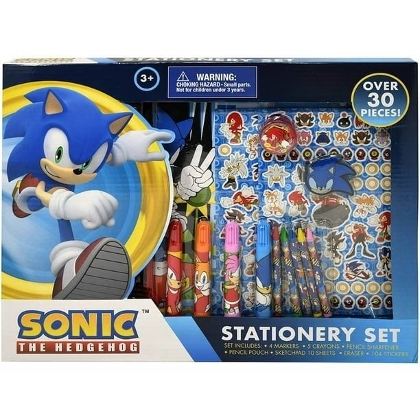 Sonic The Hedgehog 30pc Stationery Set in Box Image 1