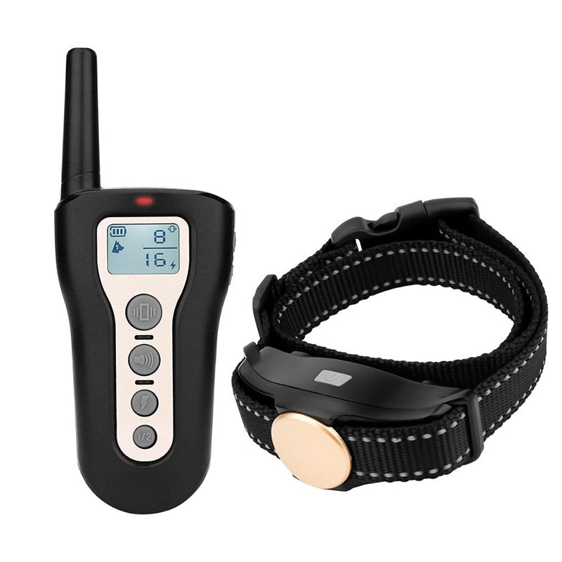 Waterproof Dog Shock Training Collar Rechargeable LCD Remote Control 330 Yards Image 1