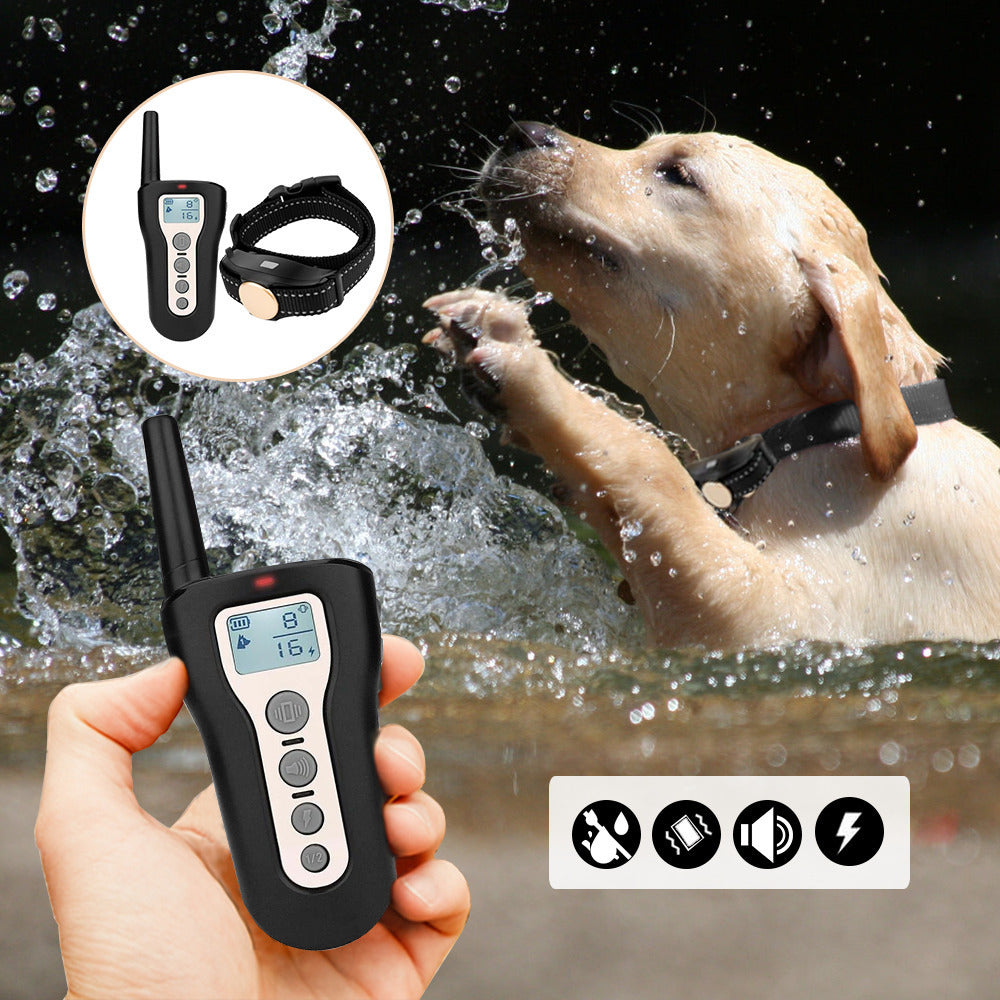 Waterproof Dog Shock Training Collar Rechargeable LCD Remote Control 330 Yards Image 2